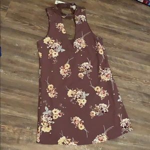 Socialite Purple Floral Cutout Dress